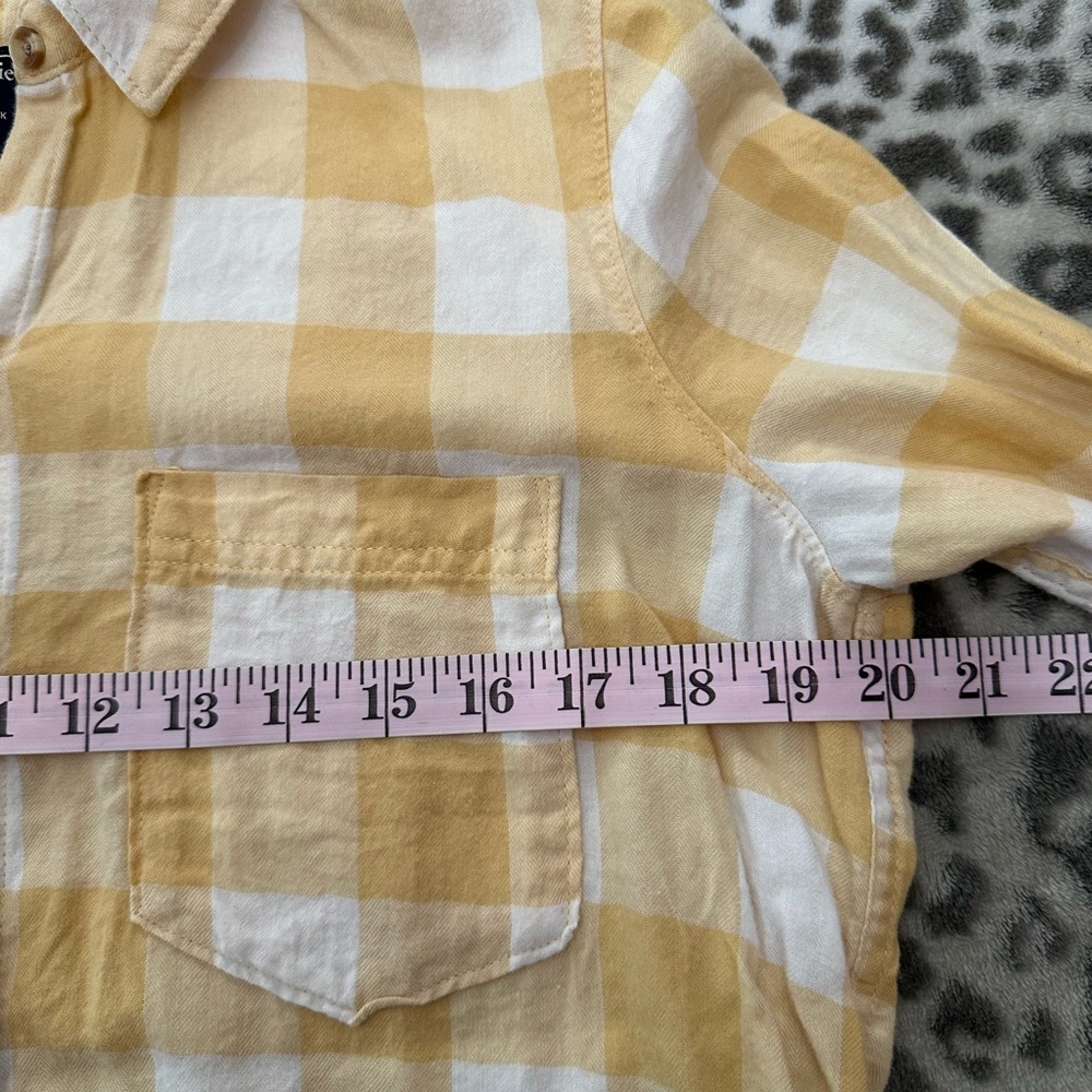 Abercrombie & Fitch Plaid Button Up Shirt in Yellow Size Medium Women’s - Picture 12 of 14